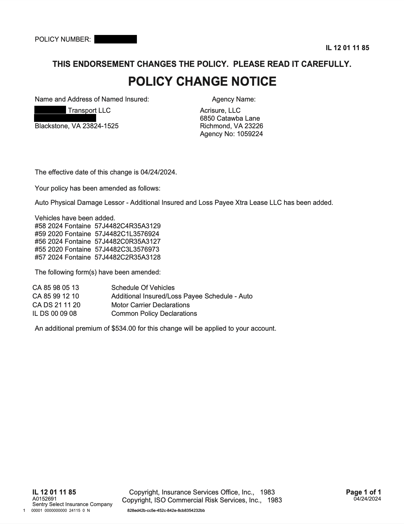 Automated endorsement and policy change in CargoLabs